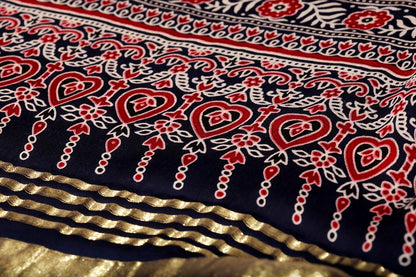 Sindhura - A Modal Silk with Ajrakh Print Saree 152