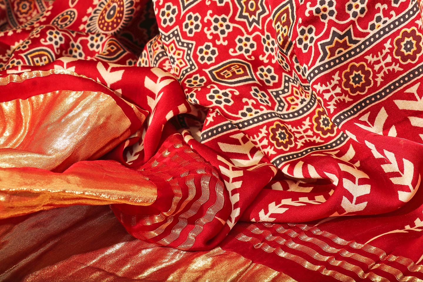 Aarunya - A Modal Silk with Ajrakh Print Saree 153