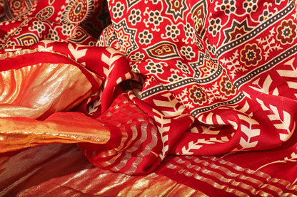 Aarunya - A Modal Silk with Ajrakh Print Saree 153
