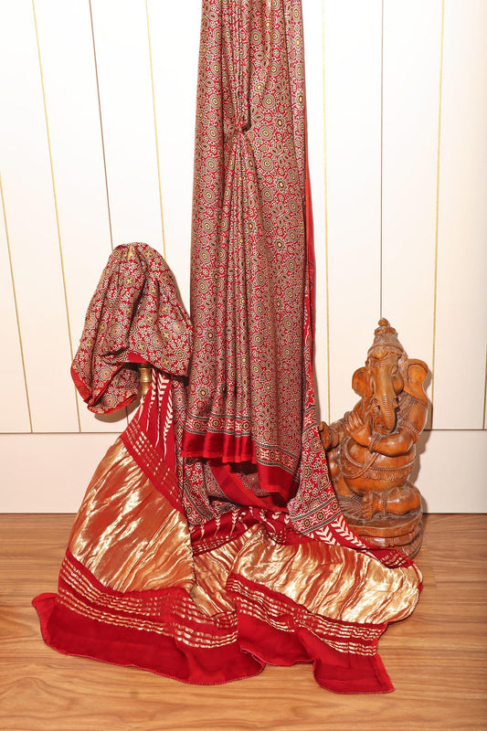 Aarunya - A Modal Silk with Ajrakh Print Saree 153