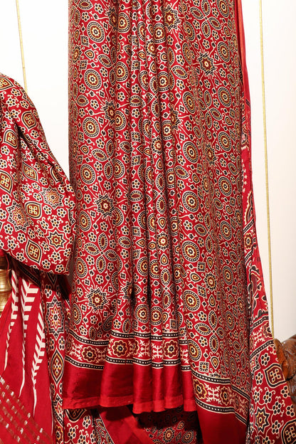 Aarunya - A Modal Silk with Ajrakh Print Saree 153