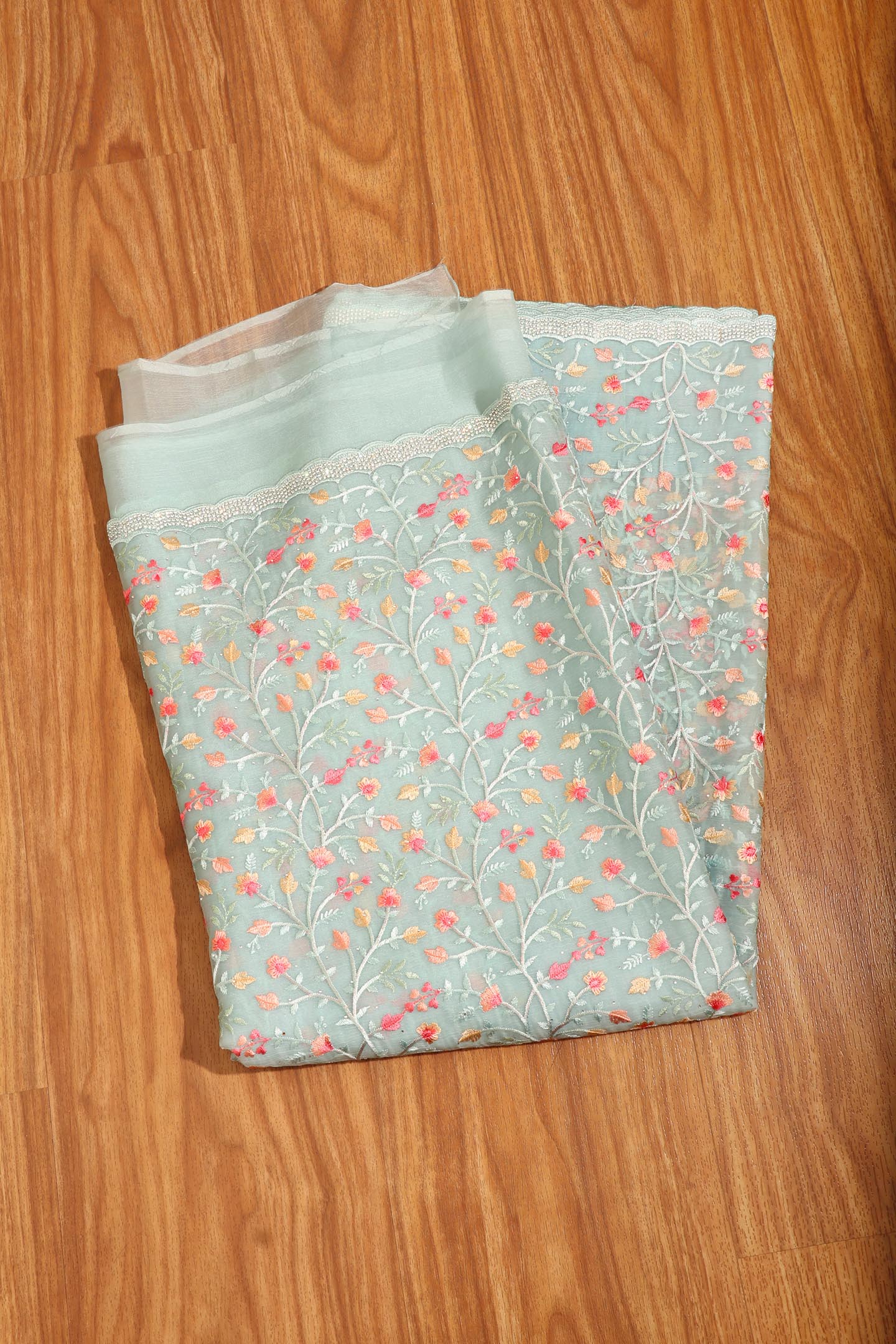 Phoolkariya - A Sheer Pastel Chiffon Saree 154
