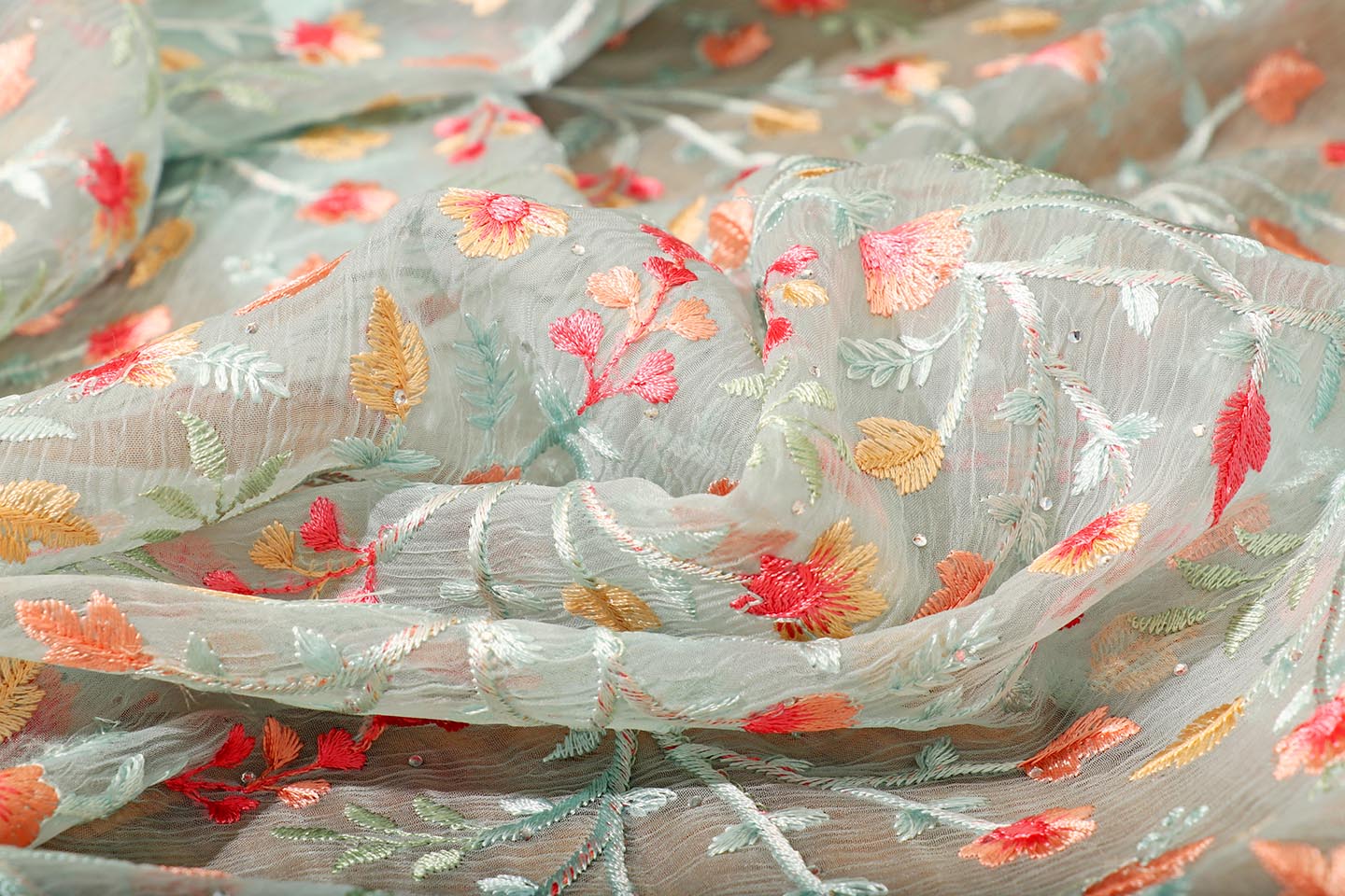 Phoolkariya - A Sheer Pastel Chiffon Saree 154