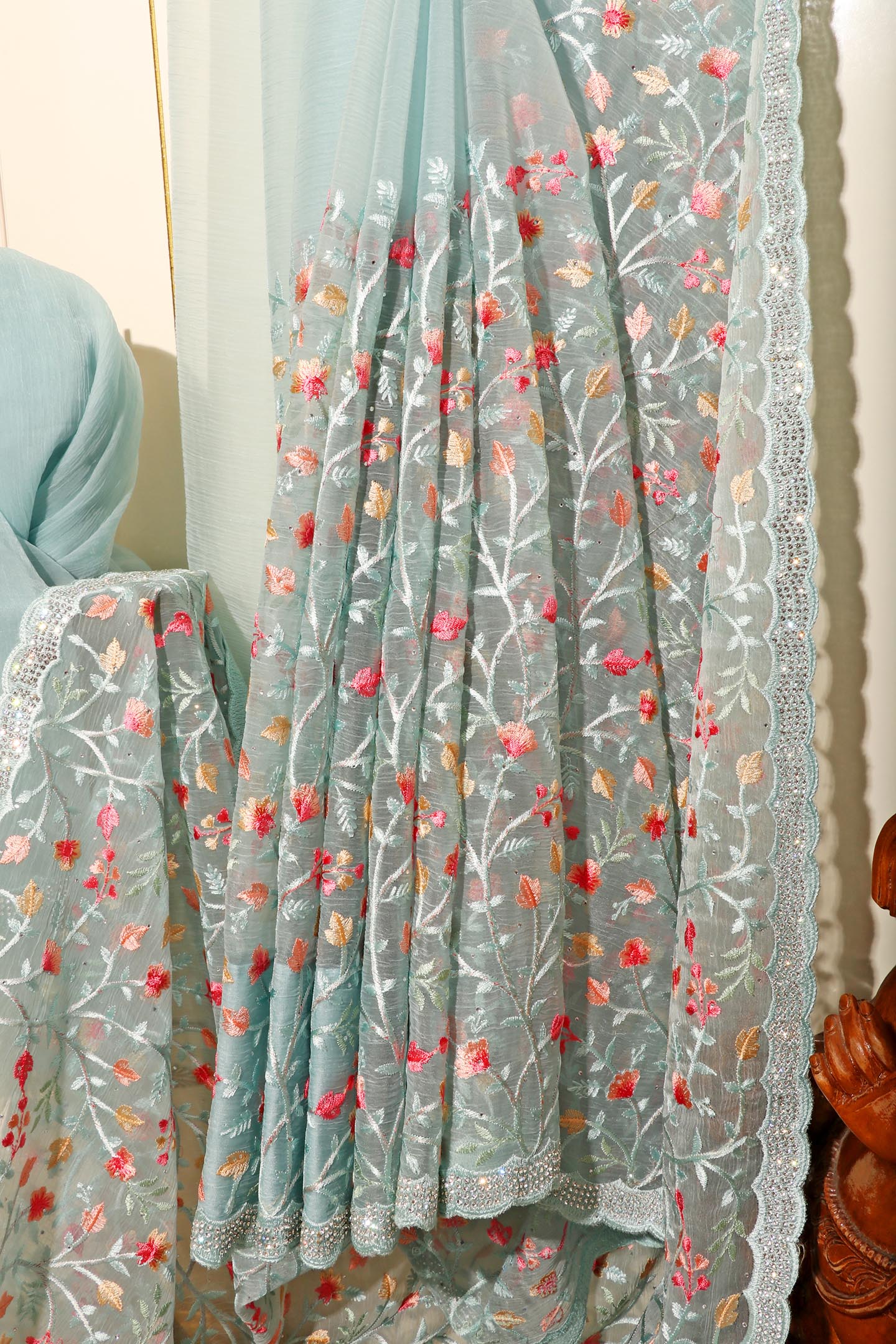 Phoolkariya - A Sheer Pastel Chiffon Saree 154