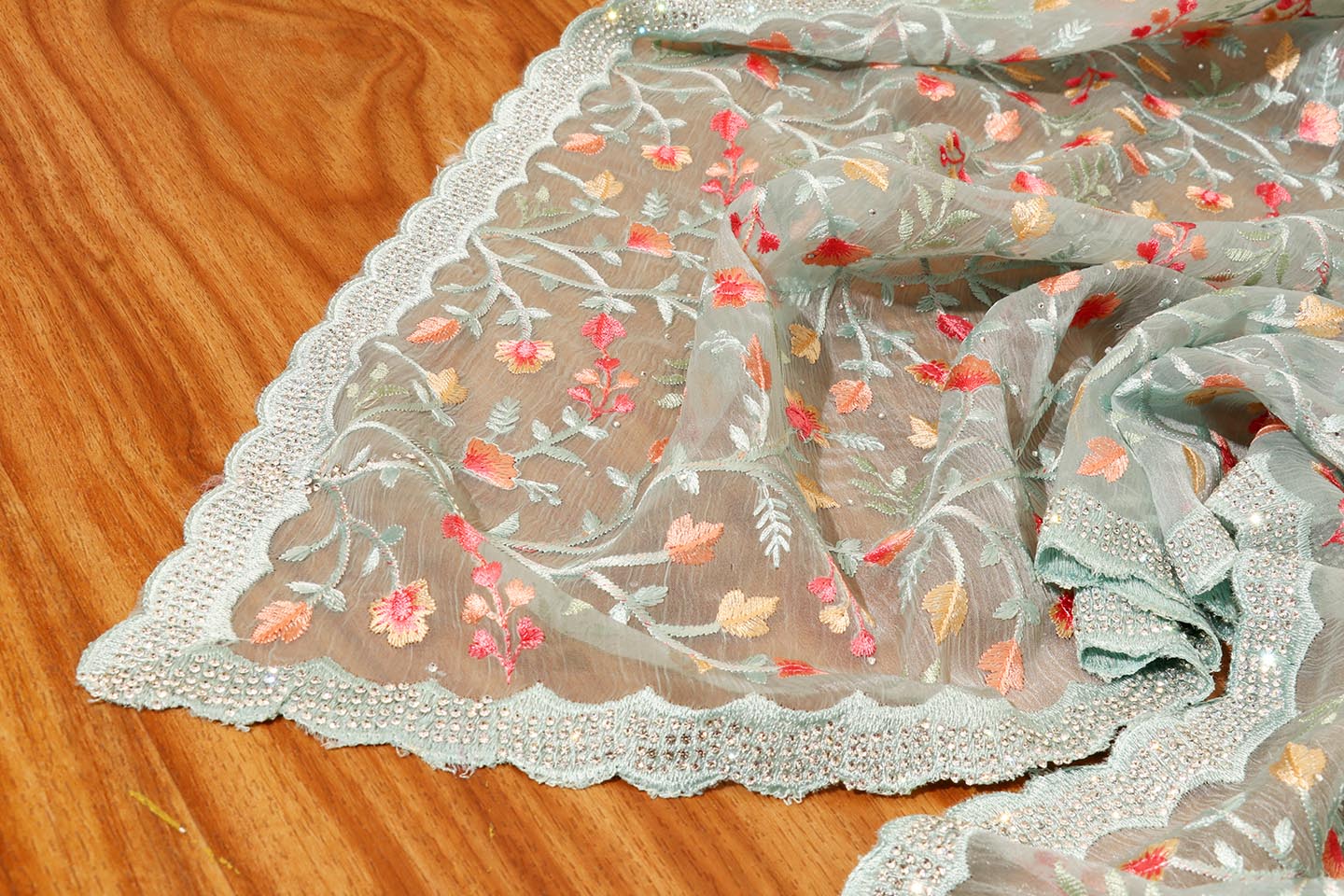 Phoolkariya - A Sheer Pastel Chiffon Saree 154