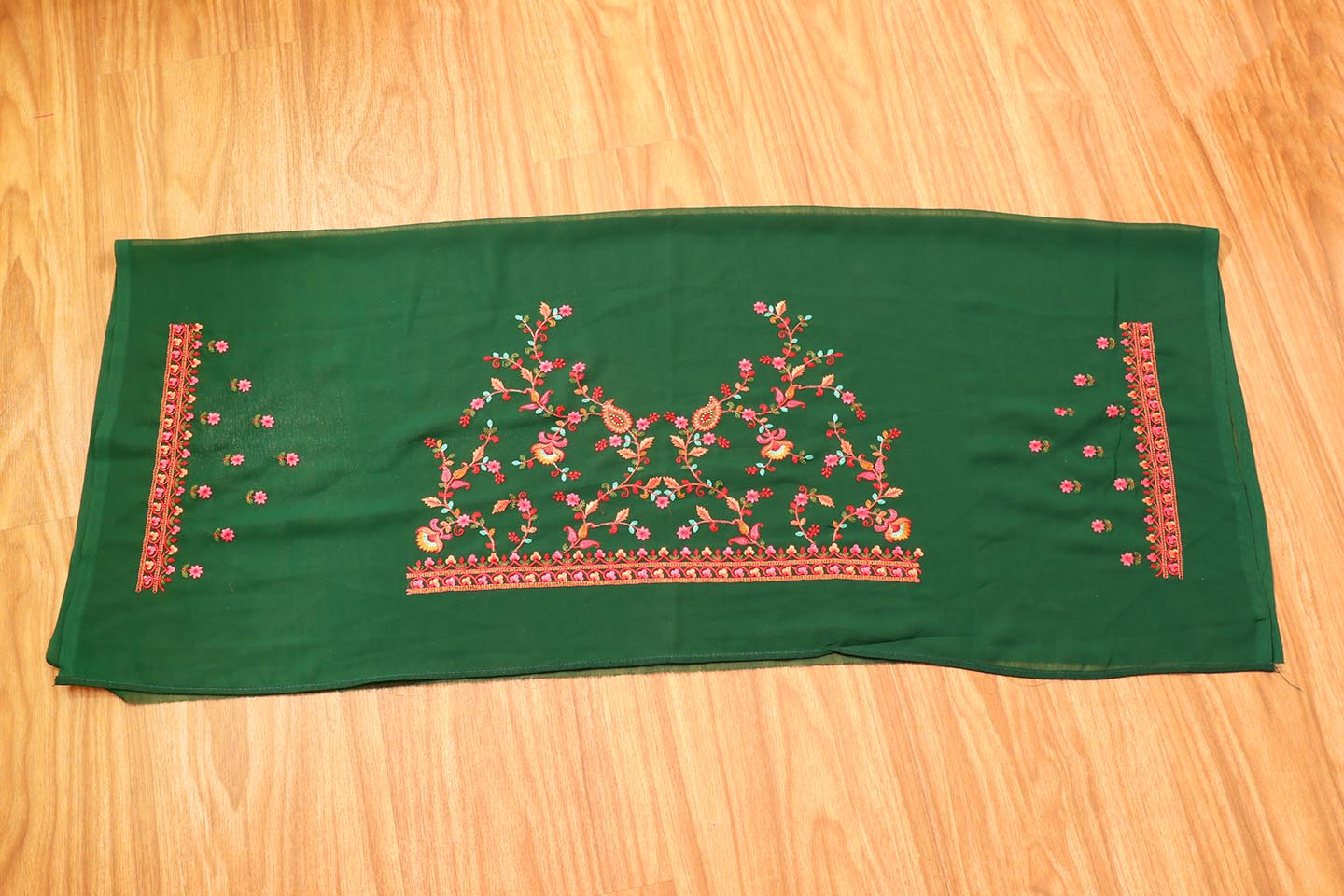 Gulrukh - A Kashmiri Embroidered Georgette Saree 156