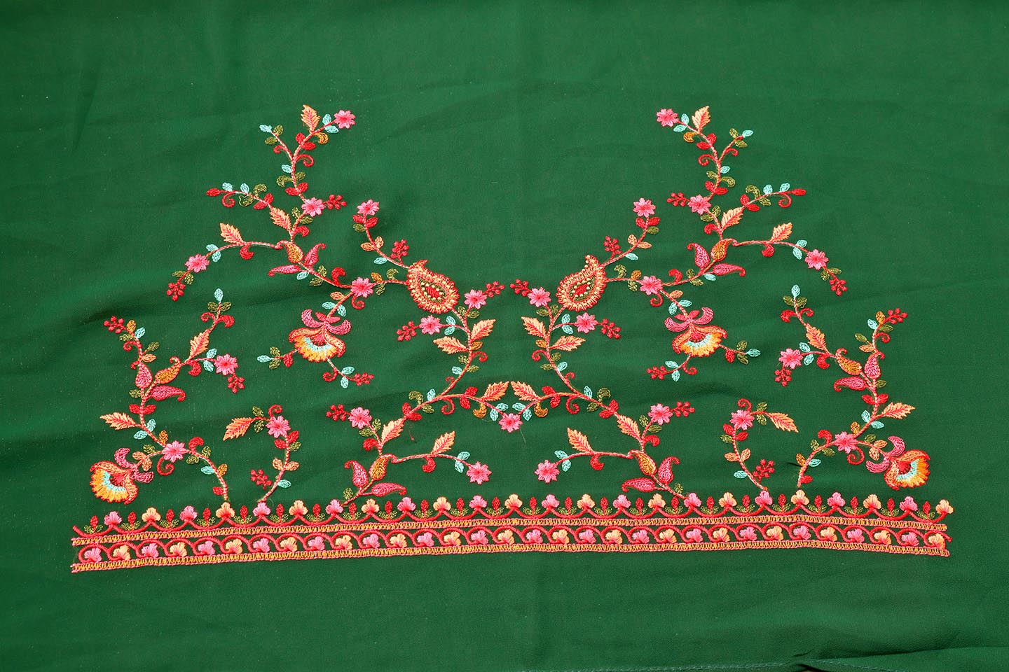 Gulrukh - A Kashmiri Embroidered Georgette Saree 156
