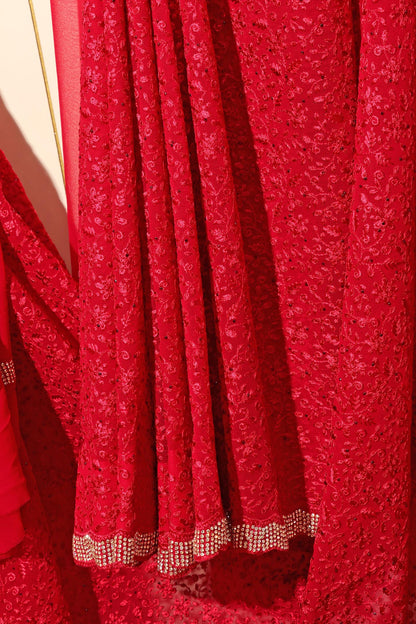 Ruhani  - A Beautiful Thread Embriodered  Georgette Saree 158