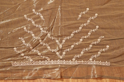 Noor-e-Chandi  - A Radiant Olive Green Sheer Tissue Organza 159
