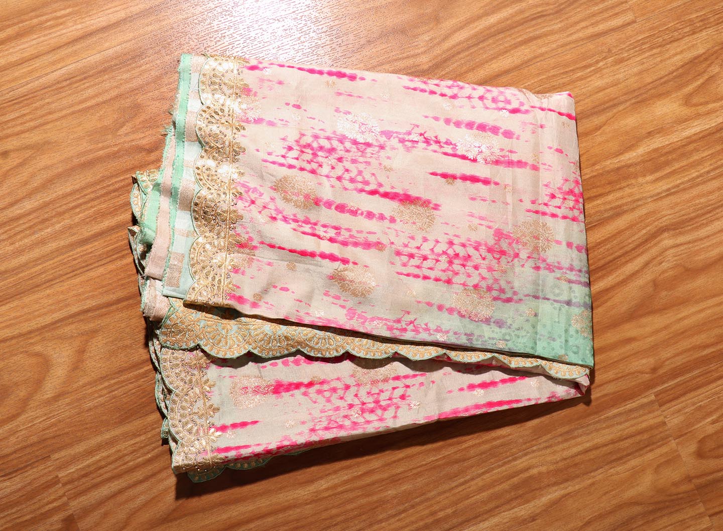 Mint Blush Shibori Banarasi Saree 203