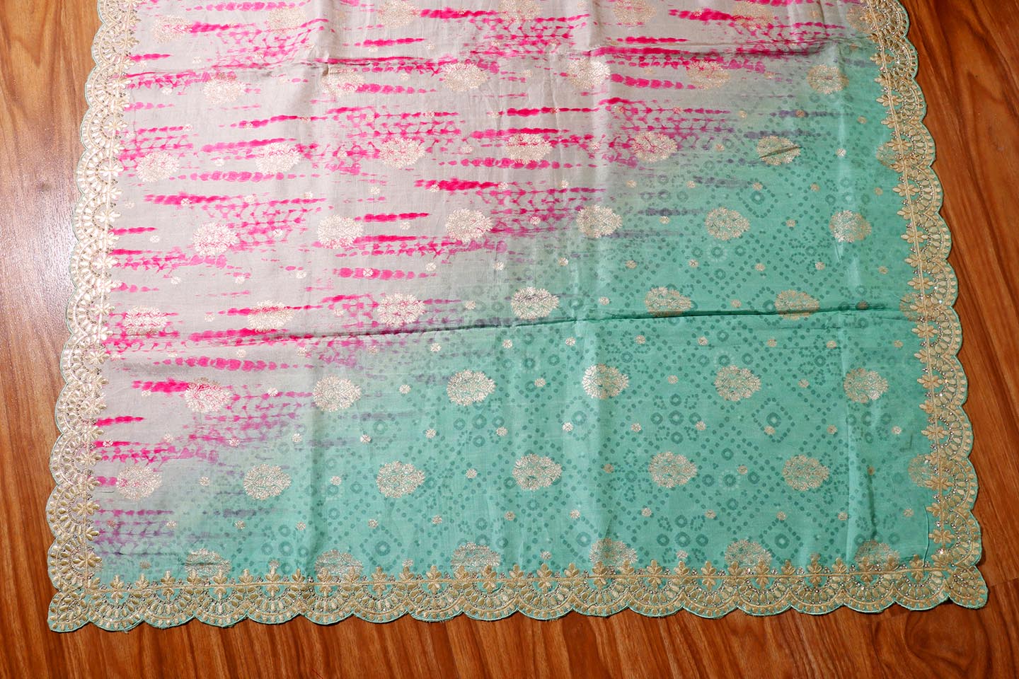 Mint Blush Shibori Banarasi Saree 203