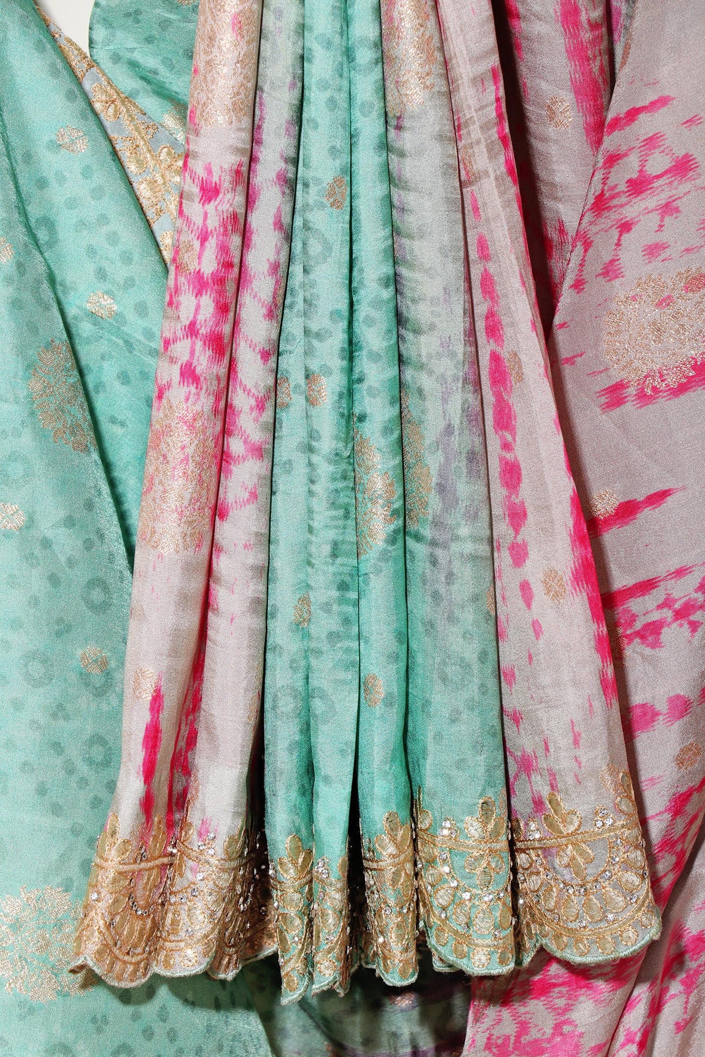 Mint Blush Shibori Banarasi Saree 203