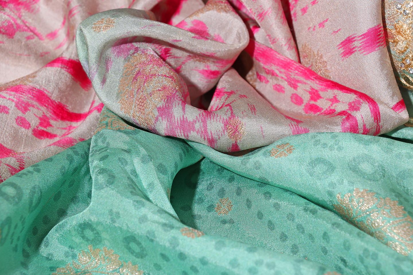 Mint Blush Shibori Banarasi Saree 203