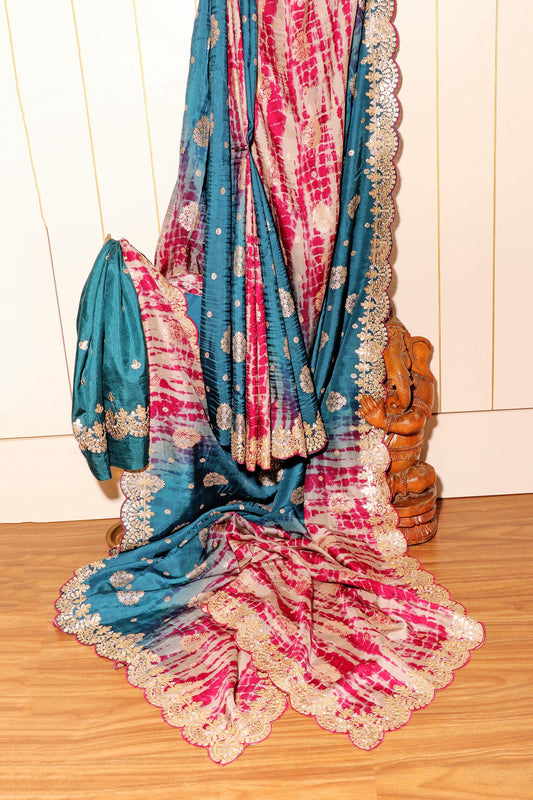 Teal Rose Shibori Elegance 205